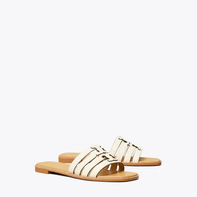 Tory Burch Ines Multi-strap Slide In Light Cream/ginger Shortbread