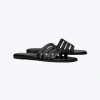 Tory Burch 'ines Cage' Black Sandals With Double T Motif In Perfect Black/perfect Black