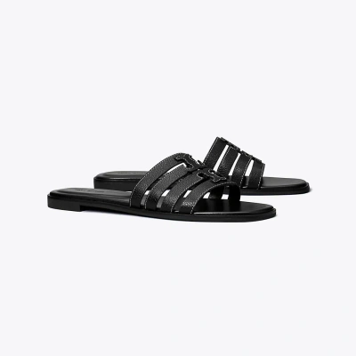 Tory Burch Ines Multi-strap Slide In Perfect Black/perfect Black