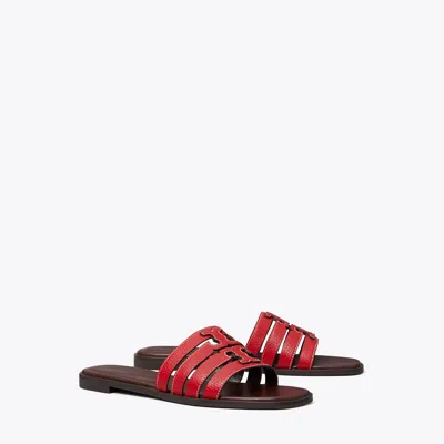 Tory Burch Ines Multi-strap Slide In Tory Red/plum