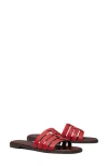 Tory Burch Ines Multi-strap Slide In Tory Red / Plum