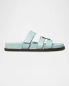 Tory Burch 'ines' Blue Sandals With Patch Logo On The Front In Sky