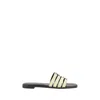Tory Burch Ines Metallic Flat Slides In Neutral