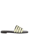 Tory Burch Ines Metallic Flat Slides In Neutral
