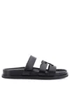 Tory Burch Sport Slide Leather Sandals In Black