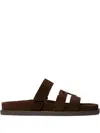 Tory Burch Chocolate Suede Ines Slippers In Brown