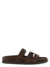 Tory Burch Slippers Ines In Pelle Scamosciata Cioccolato Donna