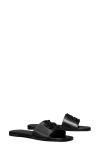 Tory Burch Double-t Leather Sport Slide Sandal In Black
