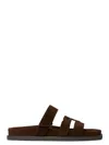 Tory Burch Slippers Ines In Pelle Scamosciata Cioccolato Donna In Brown