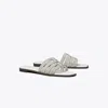 Tory Burch Ines Strappy Leather Flat Sandals In White