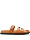 Tory Burch Sport Slide Leather Sandals In Brown