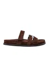 Tory Burch Slippers Ines In Pelle Scamosciata Cioccolato Donna In Multi