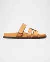 Tory Burch Ines Sport Leather Slide Sandals In Camello