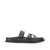 Tory Burch Sport Slide Leather Sandals In Black