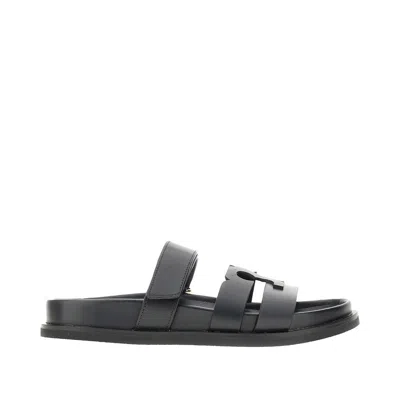 TORY BURCH 'INES SPORT' LEATHER SLIDES