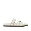 Tory Burch Ines Leather Triple-band Sport Mule Sandals In White