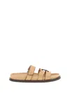 Tory Burch Double-strap Closure Slides With Elegant Buckle Detail In Yellow