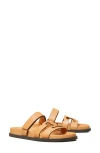 Tory Burch Ines Sport Leather Slide Sandals In Camello