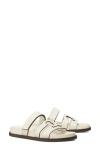 Tory Burch Ines Leather Triple-band Sport Mule Sandals In New Ivory
