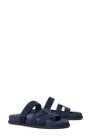 Tory Burch Ines Suede Triple-band Sport Mule Sandals In Blue