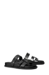 Tory Burch Sport Slide Leather Sandals In Perfect Black