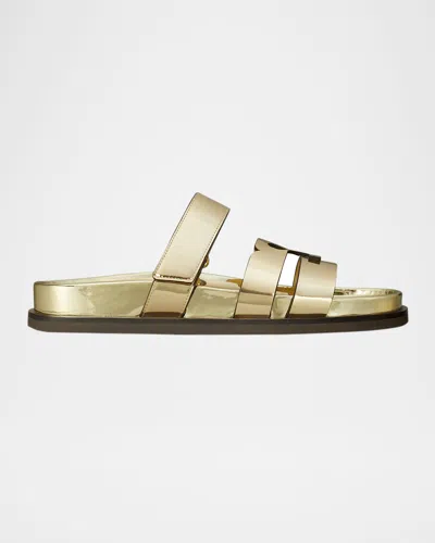 Tory Burch Ines Sport Slide Sandals In Spark Gold