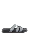 Tory Burch 'ines' Leather Double Strap Slippers In Black