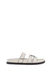 Tory Burch Ines Leather Triple-band Sport Mule Sandals In White