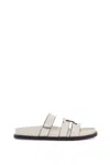 Tory Burch Ines Leather Triple-band Sport Mule Sandals In White
