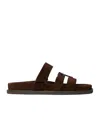 Tory Burch Chocolate Suede Ines Slippers In Brown