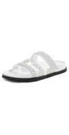 Tory Burch Ines Burch Studded Slide In Cloud/silver