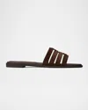 Tory Burch Ines Suede Cage Slide Sandals