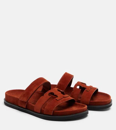 Tory Burch Ines Suede Slides In Red
