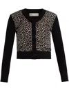 Tory Burch Intarsia-knit Cardigan In Black