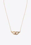 Tory Burch Interlocking Wishbone Chain Necklace In Gold