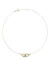 Tory Burch Interlocking Wishbone Pendant In Gold