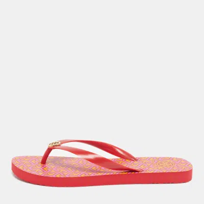 Pre-owned Tory Burch Isidro Size 39 Red Pvc Flip Flops