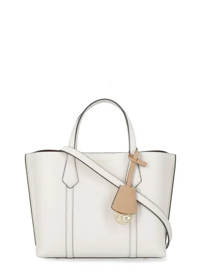 Tory Burch Ivory And Beige Leather Perry Tote Bag In New Ivory