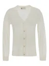Tory Burch Ivory Simone Cardigan In White