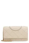 Tory Burch Ivory Leather Fleming Clutch