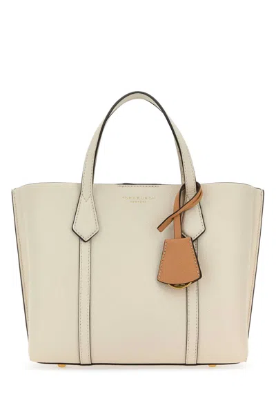 Tory Burch Ivory Leather Perry Shopping Bag In 104