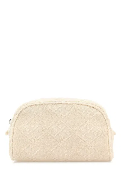 Tory Burch Ivory Terry Fabric Ella Beauty Case In Neutral