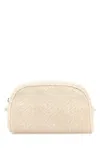 Tory Burch Ivory Terry Fabric Ella Beauty Case In Neutral