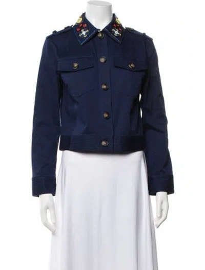 Pre-owned Tory Burch Jacket In Blue