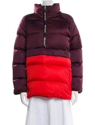 Pre-owned Tory Burch Jacket In Burgundy