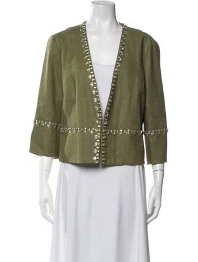 Pre-owned Tory Burch Jacket In Green