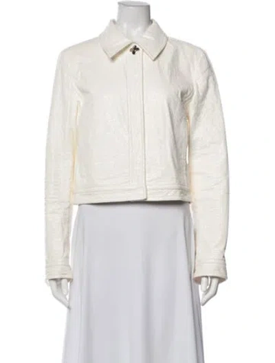 Pre-owned Tory Burch Jacket In Neutrals/white