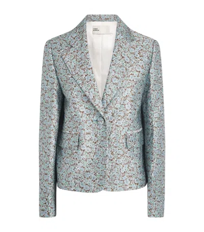 Tory Burch Jacquard Blazer In Gray