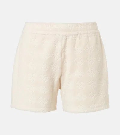 Tory Burch Jacquard Cotton-blend Terry Shorts In Beige