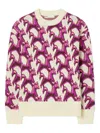Tory Burch Jacquard Crew-neck Sweater In Multi